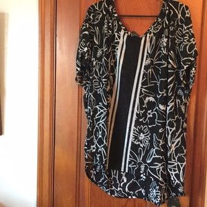Lane Bryant sheer black and White top22/24